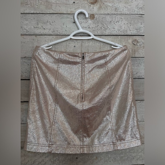 Free People - Metallic Suede Skirt - Size 12 - Picture 2 of 4